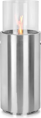 Immagine prodotto di Supporto per caminetto a etanoloØ34cm x 86,5cm in acciaio inox 1L caminetto a etanolo in vetro stufa a legna