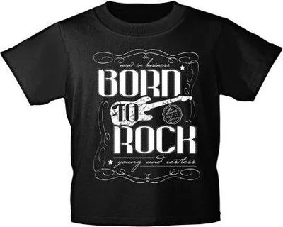 Produktbild von Kinder - T-Shirt mit Print - Born to Rock - 08656 - Gr. 110-164 Größe - 152/164