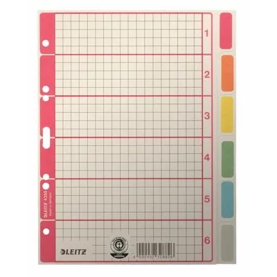 Immagine prodotto di 25x Leitz 4355-00-85 4355 Indice vuoto in cartone colorato stampato A5 6 fogli
