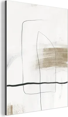 Obrázek produktu pro Nástěnná dekorace Kovový kovový obraz Wall Art 60x80cm Barva - umění - černá - bílá Muchowow Hliníkové obrazy