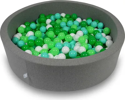 Obrázok produktu pre Guľôčkový bazén 110x30cm sivý - so 400 guľôčkami / biela, celadónová, mentolová, zelená