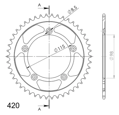 Produktbild von Kettenrad SUPERSPROX RFE-4:49-BLK