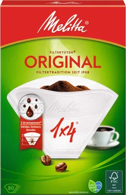 Obrázek produktu pro Melitta Original filtrační papíry na kávu 1x4 v bílé barvě 80 kusů