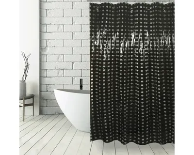 Produktbild von Duschvorhang MSV BRISTOL PVC 180 x 200 cm schwarz 149573