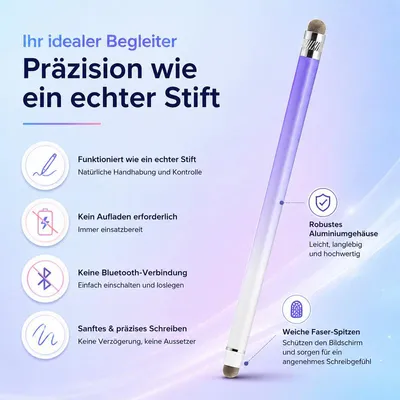 Produktbild von Stylus Stift Faserspitze Touchscreen – Universal für iPad, iPhone, Android | Eingabestift für Schreiben, Notizen & Gaming