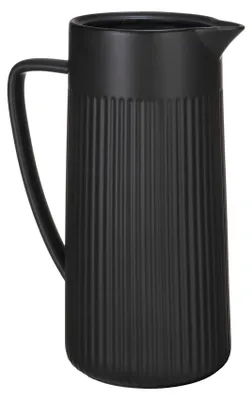 Produktbild von SCHÖNER WOHNEN-Kollektion Krug Mod. REFIA eleganter schwarzer Design Krug 1,25L für stilvolle Küchen-Akzente aus Keramik 16,5x22x10,5 cm ideal für Wasser und Limonade