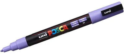 Produktbild von POSCA uni PC-3M, 1 Stück(e), Lila, Rundspitze, Schwarz, Lila, Kunststoff, Polypropylen (PP), 0,9 mm
