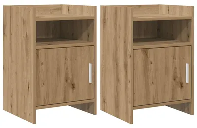 Image de Tables de chevet 2 pc Chêne artisanal 40 x 36 x 60 cm