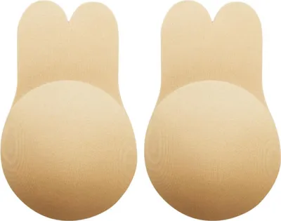 Produktbild von Kaninchenohrkleber BH trägerlose Rückenless wiederverwendbares Push -up -Brust -Lift -Nippelabdeckungen für Frauen Hautfarbe l/xl