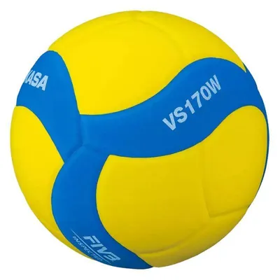 Immagine prodotto di Mikasa - Pallone da pallavolo per bambini "VS170W" PP545 (5) (giallo/blu)