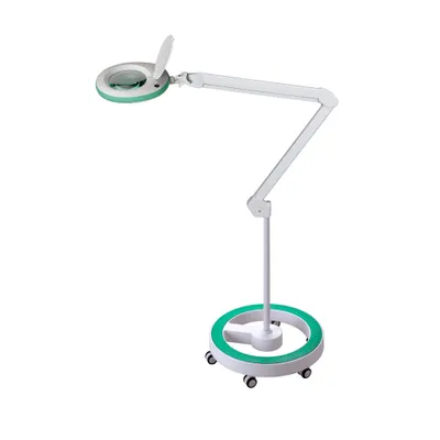 Immagine prodotto di 2 lampade con lente d'ingrandimento a LED 721X-MKIII, con supporto su ruote 6159, 5 diottrie, verde LUM61597215GN