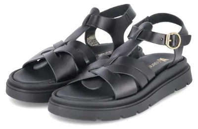 Produktbild von Kaerlek Damen Sandalen Schwarz Glattleder Größe: 39