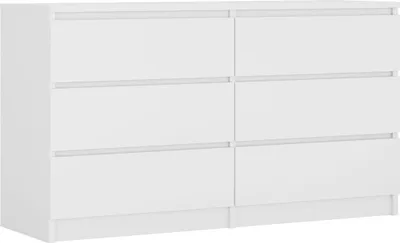 Obrázek produktu pro Komoda 6 zásuvek, matná bílá, 138 x 78 x 39 cm