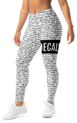 Produktbild von DECALVIBES Damen Leggings Basic Urban Side Multilingual Calligraphy - XS