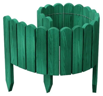 Produktbild von be4nature Flexible Holz Beeteinfassung 20 x 100 cm Dunkelgrün Imprägnierte Rollborder Beetumrandung Gartenzaun Deko Palisade Mähkante