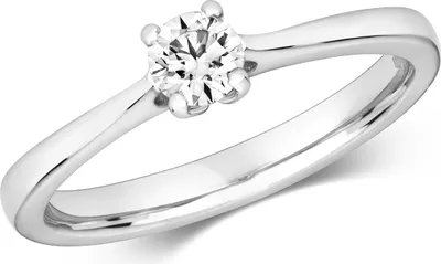 Produktbild von Funkelndes Feuer 9 Karat (375) Weißgold Damen - Diamant Solitärring Brillant-Schliff 0.25 Karat H - I1, 55 (17.5); TRS320569KWRSO