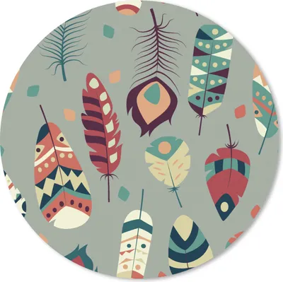 Produktbild von MuchoWow® Mauspad Mousepad Teens - Federn - Muster 20x20 cm - Mousepads - Maus Mat - Pad - Mausunterlage - Schreibtischmatte