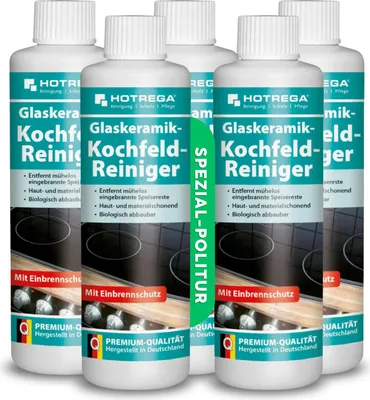 Produktbild von HOTREGA Glaskeramik Kochfeld Reiniger 250 ml, Ceranfeldreiniger, Kochfeldreiniger, Herdreiniger, Herdplattenreiniger