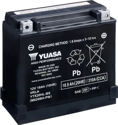 Zdjęcie produktu dla Akumulator YUASA YTX20HL / YTX20HL-BS AGM 12V 18Ah akumulator motocyklowy / ATV / Quad, bezobsługowy, szczelnie zamknięty, wstępnie naładowany