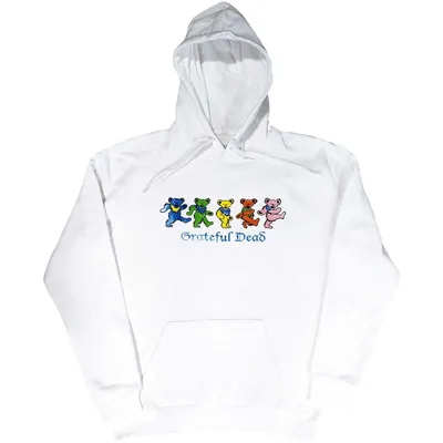 Produktbild von Grateful Dead Uni Pullover Hoodie: Dancing Bears, Medium, White