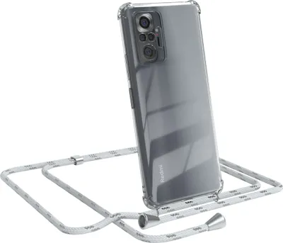 Produktbild von EAZY CASE Handykette kompatibel mit Xiaomi Redmi Note 10 Pro, Handyhülle mit Umhängeband, Handykordel, Schutzhülle Clear, Band in Weiß
