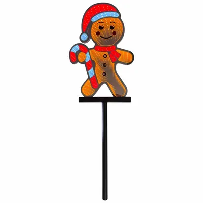 Produktbild von Gartenstecker Lebkuchenmann 3D Infinityeffekt Weihnachtsdeko 6/18h Timer 201 LED