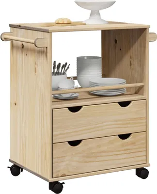 Produktbild von "im Angebot" Küchenwagen OTTA 59x45x80 cm Massivholz Kiefer - Servierwagen CC18080
