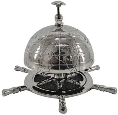 Image de Casa Padrino Luxus Deko Seefahrer Tischglocke Silber Ø 18 x H. 12 cm - Hotel Accessoires