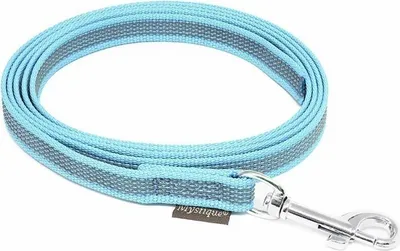 Produktbild von Mystique® Gummierte Leine 12mm ohne Handschlaufe Standard Karabiner hellblau 2m