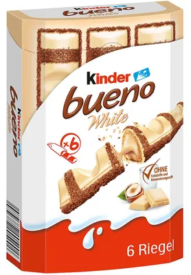Produktbild von Kinder bueno White 6er – Waffel-Riegel mit weißer Schokolade, 117 g