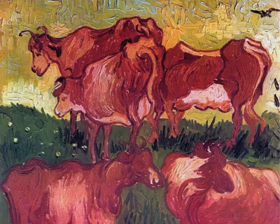 Obrázek produktu pro Vincent Van Gogh umělecký obraz - Krávy, 1890 (40 x 50 cm)