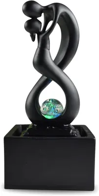 Zdjęcie produktu dla Kamerfontein – Fontanna dekoracyjna – Tworzy atmosferę relaksu – Z oświetleniem LED – 14 x 14 x 31 cm – Czarna