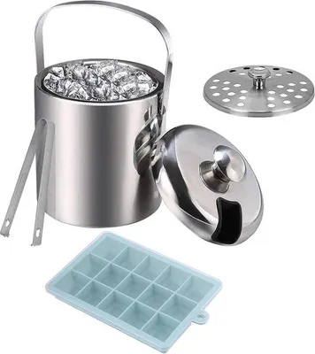 Image de Moule à glaçons en silicone - Bac à glaçons - Petit bac à glaçons - Acier inoxydable - Métal - Bac à glaçons - Bac à glaçons pour bar de maison - Refroidissement de la bière