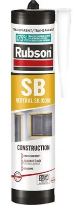 Immagine prodotto di Cartuccia di mastice siliconico traslucido per l'edilizia 280 ml - Rubson
