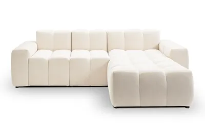 Obrázek produktu pro Rohová sedací souprava 265 cm Napoli - rohová sedací souprava s prémiovou tkaninou, designová sedací souprava, rohová sedací souprava ve tvaru L, pravá (krémová - Komodo 10)