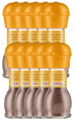 Immagine prodotto di Macina zucchero alla cannella Kotanyi con aroma naturale di cannella 66g confezione da 10 pezzi