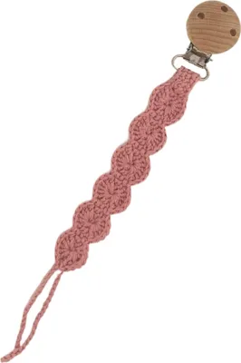 Produktbild von Zayno® Handgemachte Schnullerkette "Muschelchen" in Altrosa | gehäkelt in Muschelform, Geschenk zur Geburt, Taufgeschenk, Baby, Schnullerband, Schnullerhalter, Neugeborenes
