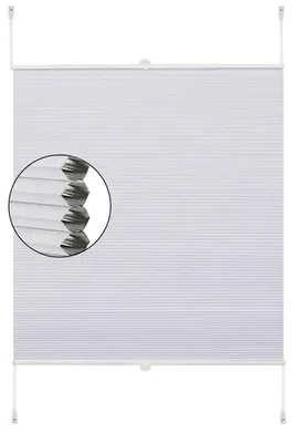 Produktbild von Plissee - Wabenplissee - Ohne Bohren - Klemmträger - Stoff - Schnurzug - 85 x 130 cm - Weiß