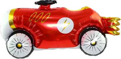 Image de Ballon en plastique motif voiture, voiture rouge, env. 107*63 cm
