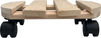 Produktbild von 1x Rolluntersetzer rund Pflanzenroller 30x30 cm - max. 120 kg Traglast - aus Buchenholz - Stabil & robust - Für Pflanztöpfe, Möbel & schwere Gegenstände