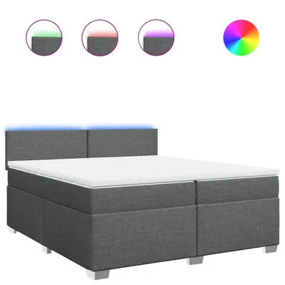 Produktbild von vidaXL Boxspringbett mit Matratze Dunkelgrau 200x200 cm Stoff