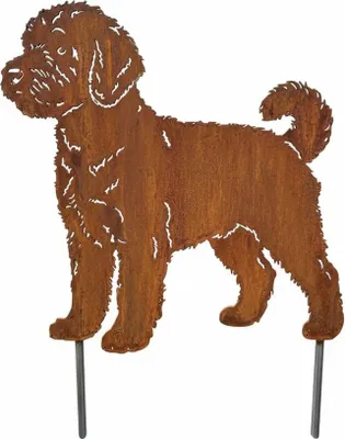 Produktbild von Edelrost Labradoodle - Rost Deko Hund Rostfigur Gartendeko für Draußen - stabile Metall Gartenfigur aus Stahl - Wetterfest für Beet Terrasse - 37x36cm