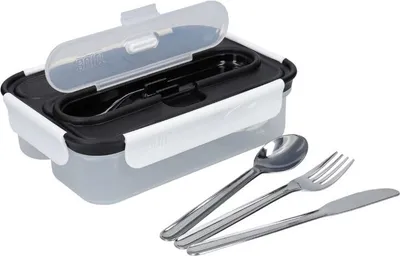 Zdjęcie produktu dla Pojemnik na lunch ze sztućcami ze stali nierdzewnej, 1 litr - BUILT New York | Professional