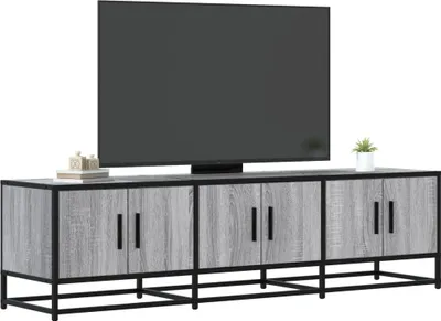 Zdjęcie produktu dla Maison Exclusive – szafka pod telewizor szara Sonoma 150 x 35 x 41 cm materiał drewnopochodny i metal