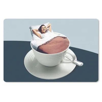 Produktbild von MuchoWow® Mauspad Mousepad Frau - Kaffee - Jahrgang 27x18 cm - Mousepads - Maus Mat - Pad - Mausunterlage - Büroartikel - Desk Matten