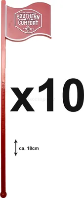 Produktbild von Southern Comfort Flagge Stirrer Rührstab in rot für Cocktails Bar - 10er Set