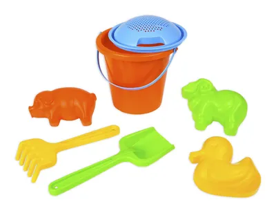 Obrázek produktu pro Pískový set kyblík a formičky zvířátek v síťce