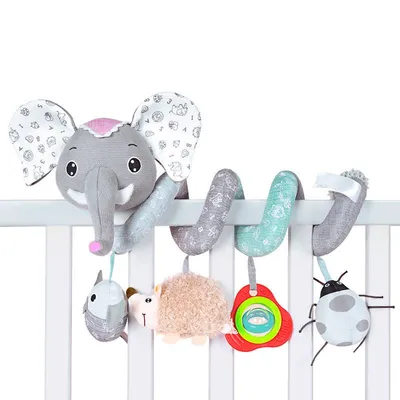 Imagen del producto de Campanilla para cuna que ayuda a calmar al bebé: ideal para ayudar a conciliar el sueño y como elemento de entretenimiento. Diseño de elefante, color gris