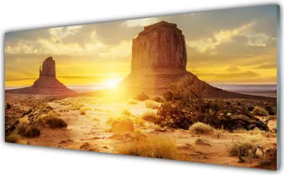 Produktbild von Acrylglasbilder 125x50 Wandbild Druck Wüste Sonne Landschaft
