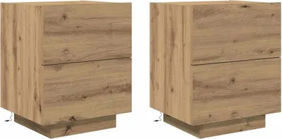 Zdjęcie produktu dla Szafka Nocna z szufladą 2 pcs Dąb rzemieślniczy 45 x 40 x 55 cm